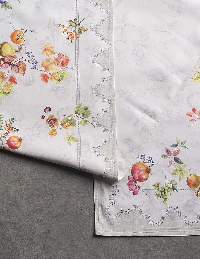 Maison d' Hermine Table Runner 100% Cotton Double Layer Table Runners 72 inches Long for Thanksgiving Christmas Decorations Home Kitchen Dining Party Wedding (Fruit D'Hiver, 14.5" x 72")