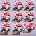 8 Pack Artificial Peony Flowers, Silk Peonies Flowers Fake Peonies Artificial Flowers Peonies Hydrangea Bouquet for Centerpiece Table Wedding Party Home Decor (8, Rose + Pink)