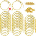 Starry 30pcs Gold Charm Bracelet Making kit 6.3Inch 18k Gold Plated Paperclip Chains Adjustable Bracelets with Lobster Clasps for DIY Women Jewelry Findings Bracelet Making Supplies Accessories