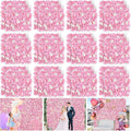 Pink Backdrop Flower Wall Panel: 24 Pcs 3D Silk Flower Wall Backdrop Artificial Hydrangea Floral Backdrop for Wedding Party Birthday Decoration (15 x 15 Inch)