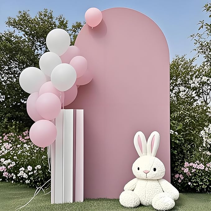 Dusty Rose Wedding Arch Cover 6.6 FT, Chiara Backdrop Stand Covers for Party Celebration Proposal Birthday