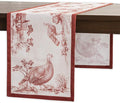 Maison d' Hermine Table Runner 100% Cotton Single Layer Table Runners 90 inches Long for Thanksgiving Christmas Decorations Home Kitchen Dining Party Wedding (Holy Jouy - Red, 14.5" x 90")