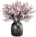 JAKY-Global Babys Breath Silk Artificial Flowers Bulk with Vase 10pcs Fall Decor Fake Flower Bouquet Bulk for Home Indoor Floral Arrangement Table Centerpieces Party Decor(Autumn Pink with Vase)