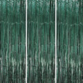 3 Pack 3.3 x 8.2 ft Retro Green Foil Fringe Backdrop Curtains, Tinsel Streamers Party Decorations, Fringe Backdrop, Door Shimmer for Christmas