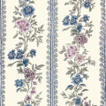 Vintage Floral Wallpaper Peel and Stick Boho Wallpapers 17.5in x 9.8ft Blue/Beige Floral Wall Mural Vinyl Removable Self Adhesive Nursery Modern Wallpaper for Bookshelf Cabinets Bathroom Walls