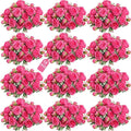 Peonies Artificial Flowers 12 Bundles Pink Flowers Bouquet, Lifelike Silk Fake Peonies with Stems for Home Table Centerpieces, Wedding, Party & DIY Bridal Floral Arrangements (Rose red)