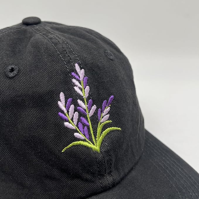 Cute Flower Hat, Elegant Floral Embroidered Adjustable Baseball Cap for Men Women, Gifts for Flower Lovers, Black