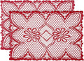 Jayla 2 Pcs Rectangle Lace Placemats for Tables Embroidered Lace Tablemats Vintage Crochet Floral Table Runner Vintage Wedding, Tea Party Decor,12x17 Inch