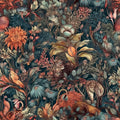Vintage Floral Peel and Stick Wallpaper Mysterious Animal Forest Self Adhesive Removable Easy Peel Off Stick on Wall Paper for Bedroom Cabinet Renter Friendly 17.71"*118.1"