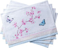 Maison d' Hermine Placemats Set of 4 100% Cotton Washable Cloth Place Mats, Reusable Table Mats for Kitchen Dining Decoration, Party, Wedding, Restaurant Spring/Summer (Blossoms in Spring, 13" x 19")