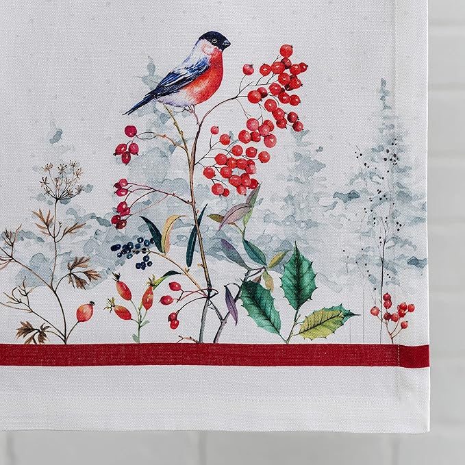 Maison d' Hermine Table Runner 100% Cotton Single Layer Table Runners 90 inches Long for Thanksgiving Christmas Decorations Home Kitchen Dining Party Wedding (Morzine, 14.5" x 90")