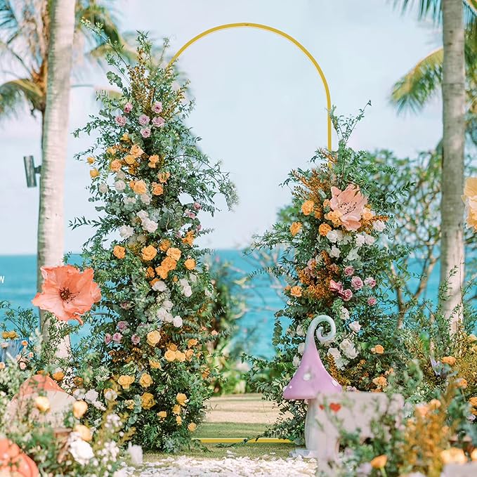 Wokceer 6 FT Wedding Arch Backdrop Stand Metal Arch Chiara Backdrop Stand for Wedding Ceremony Birthday Party Bridal Baby Shower Photo Booth Garden Floral Balloon Arch Decoration