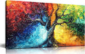 THRLVEART Colorful Tree Pictures Wall Decor for Living Room - Home Office Decor for Women - Tree of life Wall Art for Dorm Room Girl Size 20" x 40"