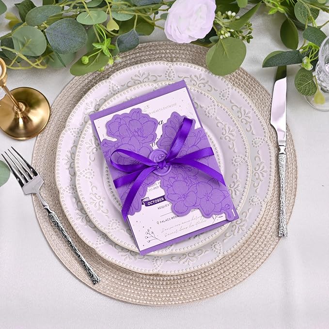 Double Face Purple Satin Ribbon 3/8 inch X 50 Yards Polyester Purple Ribbon for Gift Wrapping Very Suitable for Weddings Party Hair Bow Invitation Decorations and More