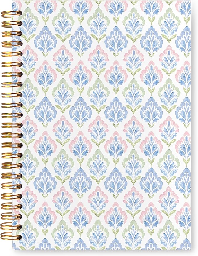 VIIJJUE Aesthetic Floral Notebook, Nature Plant Journal, Flower Botanical Journals for Writing,Hardcover Spiral Notebooks, 5.5x8.3 Inch