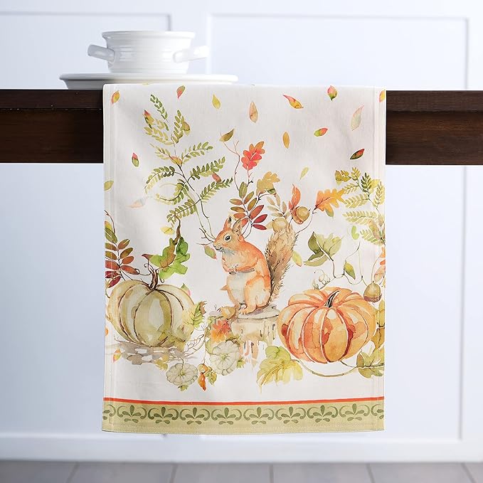 Maison d' Hermine Table Runner 100% Cotton Double Layer Table Runners 108 inches Long for Thanksgiving Christmas Decorations Home Kitchen Dining Party Wedding (Pumpkin Passion, 14.5" x 108")