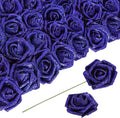 Glitter Foam Roses 30 PCS Royal Blue Roses Artificial Flowers Foam Flowers Glitter Roses with Stem Artificial Flowers for DIY Wedding Bridal Bouquet Party Centerpieces Decor(Royal Blue)