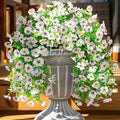 INSPRING Artificial Faux Outdoor Outside Flowers Plants, 2 PCS Fake Silk UV Resistant Look Real White Daisy Trailing Vines for Front Door Porch Planter Urn Patio Balcony Decoration