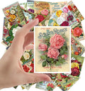 Large Stickers (24 pcs 2.5"x3.5") Flowers Vintage Seed Pockets Gardens and Roses