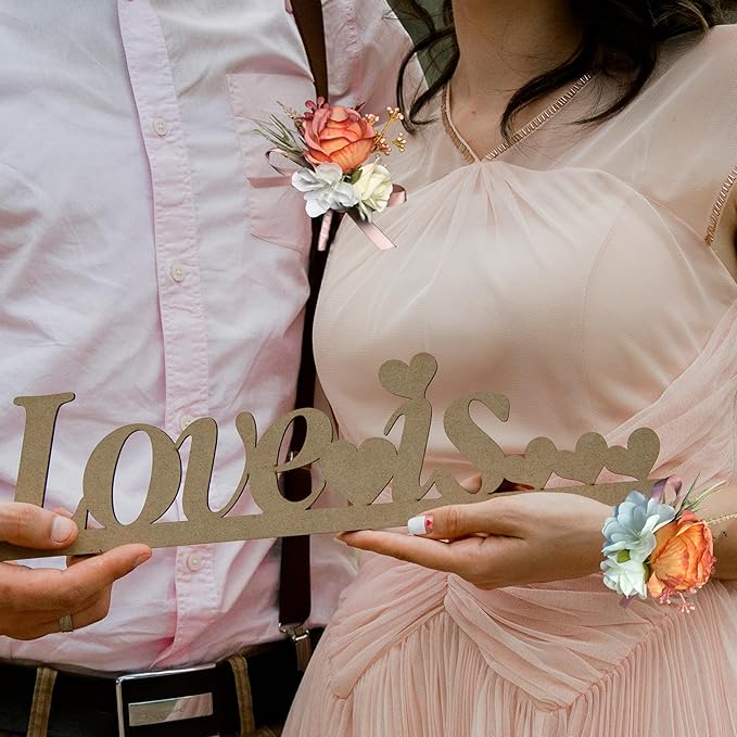 Corsage and Boutonniere Set Corsage Wistlet Terracotta Corsage Wrist Artificial Flower Perfert for Proms | Weddings for Bride,Bridesmaids, Groom,Groomsmen Decor (Terracotta)