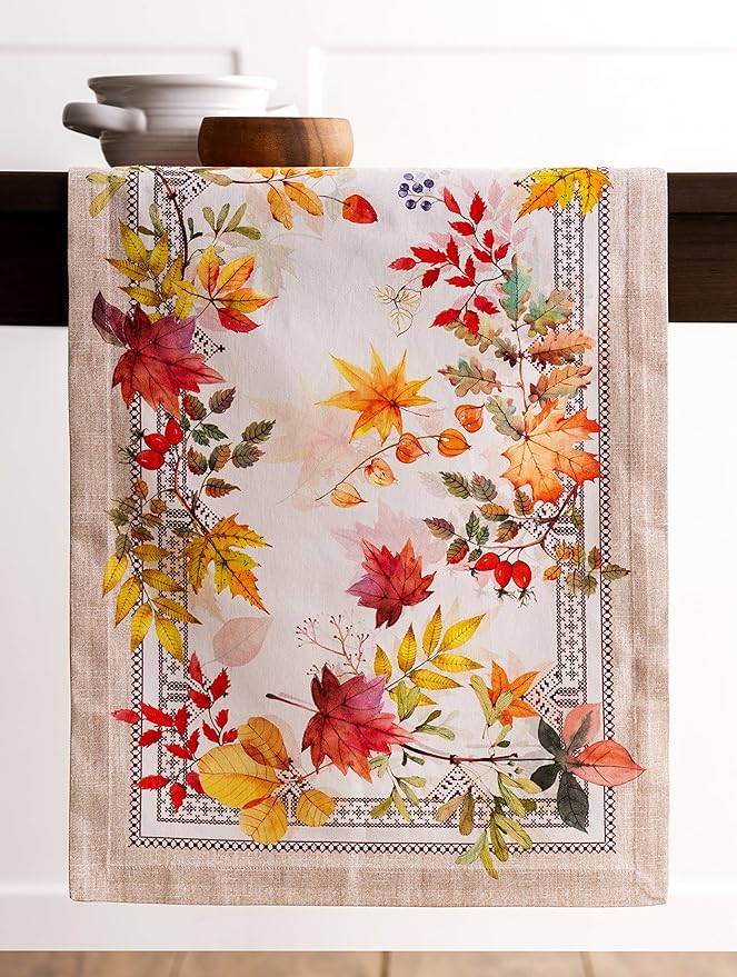 Maison d' Hermine Table Runner 100% Cotton Single Layer Table Runners 72 inches Long for Thanksgiving Christmas Decorations Home Kitchen Dining Party Wedding (Amarante, 14.5" x 72")