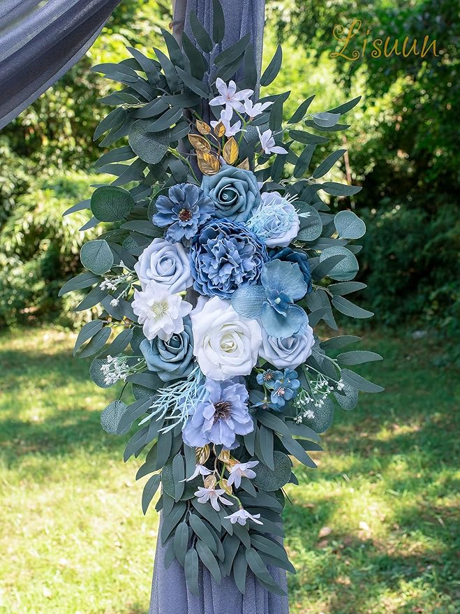 Wedding Arch Flowers, Artificial Flowers for Decoration, Large Flower Swag for Boho Styles Wedding Ceremony Floral Decor - Pack of 2