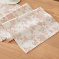 100% Cotton French Pastoral Table Runners, 13x108 Inch Taupe Farmhouse Table Runners 108 Inches Long, Vintage Flowers Print Home Decors