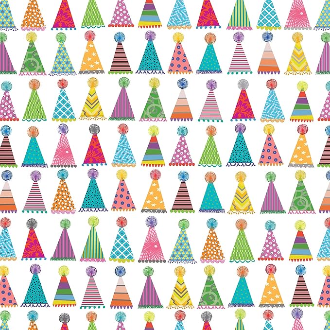 Jillson Roberts Bulk Gift Wrap, Everyday Gift Wrapping Supplies, Party Hats, 1/2 Ream 417 feet x 24 inches