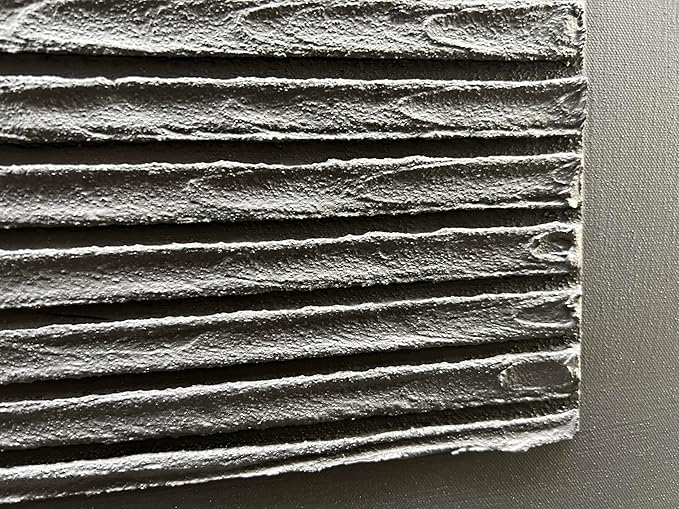 Hand-Painted 24x48 inch Black Abstract Wall Decoration Oil Painting Thick Texture Minimalist Art Home Wall Decoration Painting