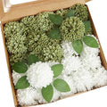 Artificial Flowers, 50pcs Artificial Rose for DIY Wedding Bouquets Centerpieces Arrangements, Elf Green and White Dahlia Flowers with Stem for Bridal Shower Party Home Decorations