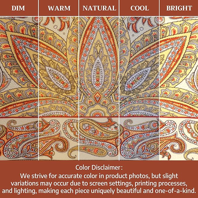 Maison d' Hermine Table Runner 100% Cotton Single Layer Table Runners 48 inches Long for Thanksgiving Christmas Decorations Home Kitchen Dining Party Wedding (Kashmir Paisley, 14.5" x 48")
