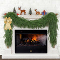 Palonu 2 Pcs 5Ft Artificial Norfolk Garland, Faux Christmas Greenery Touched Like Real Needles Pine, Decoration for Table Mantle Wall Porch Fireplace Indoor Outdoor Winter Holiday Décor