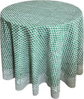 ATOSII Queen Green 100% Cotton Round Tablecloth, Handblock Print Floral Table Cloth for Kitchen Dining Linen I Parties, Weddings, Outdoors, Christmas, Thanksgiving I 90" Inches Round I 6 Seater