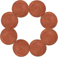 Youyi Better Lifes Round Braided Placemats Set of 8 Colorful Washable Durable Placemats Non-Slip 15 Inch Red-Orange Woven Table Mats for Dining Tables Holiday Party Decoration