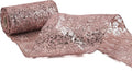 MEEDEE 6 Inch Wide Wired Ribbon Rose Gold Glitter Mesh Web Wired Edge Ribbon by 10 Yards Roll Rose Gold Wired Ribbons for Christmas Tree, Garland, Holiday Wreaths, Bows, Centerpiece, Gift Wrapping