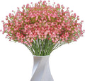 JIFTOK Babys Breath Artificial Flowers, 24 Pcs Fake Flowers Gypsophila Bouquet Fall Flowers Artificial for Decoration, Real Touch Silk Flower for Wedding Christmas DIY Party Home Garden Office (Red)