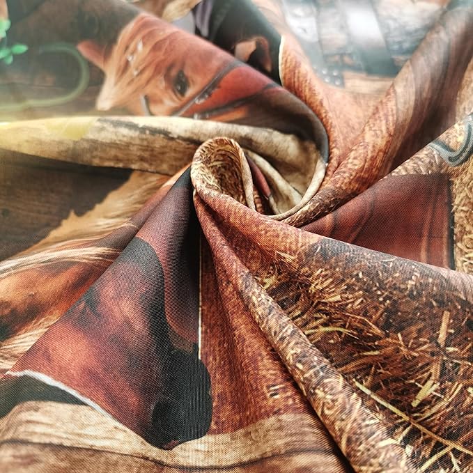 SVBright Western Cowboy Backdrop Stable Backdrop 7Wx5H Garage Door Wild West Horse Brown Barn Door Old Wood Wheels Boy Man Birthday Decorations Photography Background Photo Booth Studio