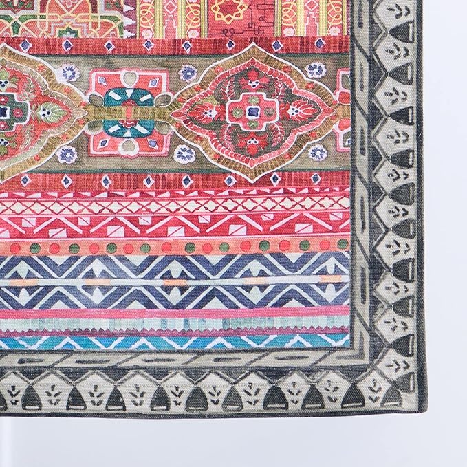 Maison d' Hermine Table Runner 100% Cotton Single Layer Table Runners 108 inches Long for Thanksgiving Christmas Decorations Home Kitchen Dining Party Wedding (Ispahan, 14.5" x 108")