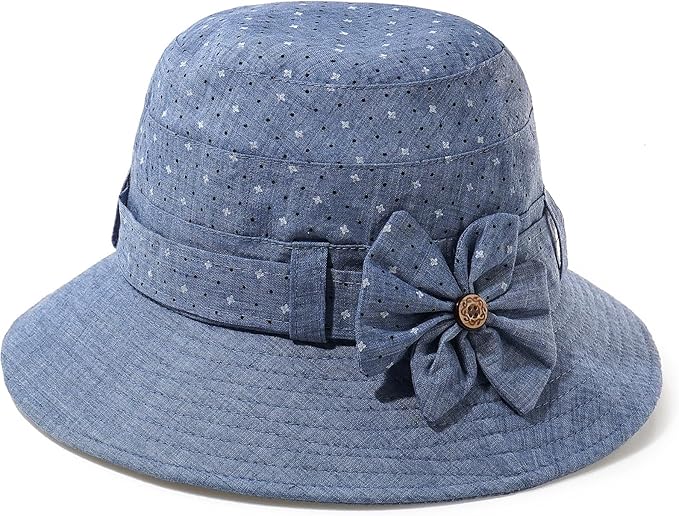 Glamorstar Cloche Hats for Women Vintage Bowler Hat Floral Fedora Bucket Hats