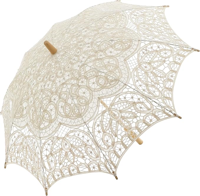 BABEYOND Lace Umbrella Parasol Vintage Wedding Bridal Umbrella for Decoration Photo Lady Costume Tea Party