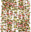 Miracliy 9Pcs 74FT Flower Garland Artificial Rose Arch Vines Fake Spring Floral Garland for Flower Wall Backdrop Wedding Mothers Day Garden Tea Party Decoration