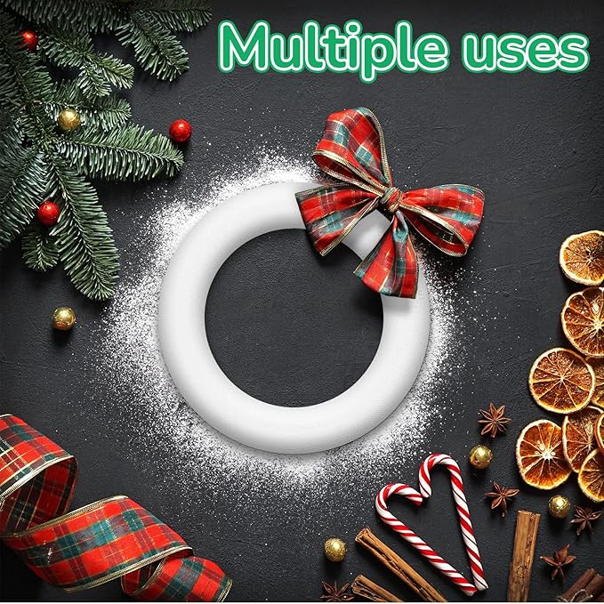 Juexica 36 Pcs 6 Inch Foam Wreath Forms for Crafts Foam Circles Ring Small Wreath Polystyrene Foam Ring for Wedding Home Flower Projects DIY Arts Crafts Supplies Christmas Decorations