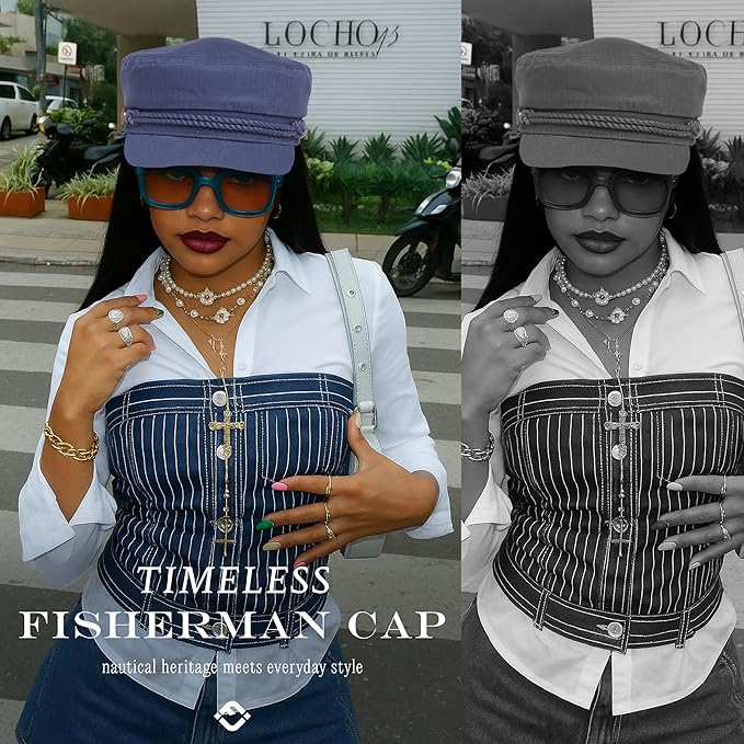 Funky Junque Newsboy Hat for Women – Trendy Greek Fisherman Cap, Classic Women's Baker Boy Newsies Hat, Ladies Fashion Caps