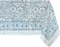 ATOSII Butterfly Blue 100% Cotton Rectangle Summer Tablecloth, Handblock Floral Print Linen Table Cloth for Kitchen Dining I Parties, Weddings, Outdoors, Decor 60 X 90 Inches, 6 Seater