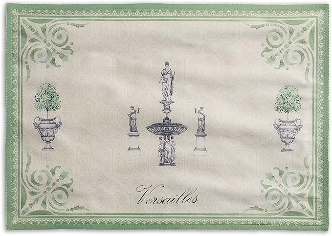 Maison d' Hermine Placemats Set of 2 100% Cotton Washable Cloth Place Mats, Reusable Table Mats for Kitchen Dining Decoration, Party, Wedding, Restaurant Spring/Summer (Jardin Du Roy, 13" x 19")