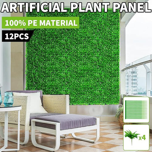 12 Pieces 24"x 16" Artificial Boxwood Panel, Grass Wall Panel, Boxwood Hedge Wall Panels UV Protected Suitable for Artificial Green Wall Decor, Fence Garden Wedding Backyard Decor