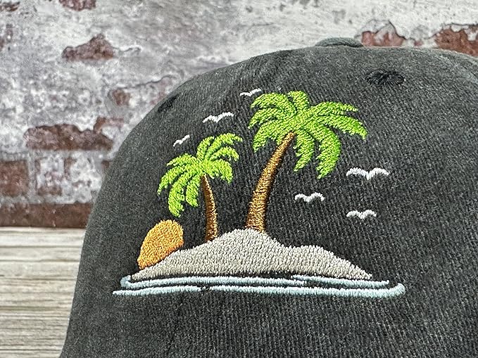 Hepandy Embroidered Palm Tree Hats