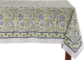 ATOSII Amara 100% Cotton Fall Tablecloth, Handblock Floral Print Rectangle Linen for Kitchen Dining I Parties Wedding Outdoors Picnics Easter I Spring Summer 72 X 120 Inches I 10 Seater Table