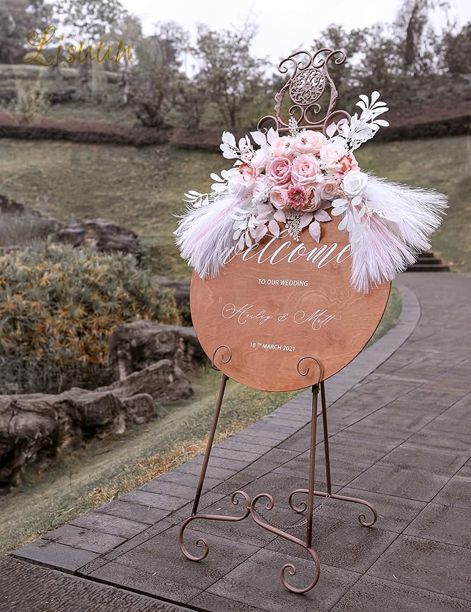 Wedding Arch Flowers, Artificial Flowers for Decoration, Large Flower Swag for Boho Styles Wedding Ceremony Floral Decor - Pack of 2