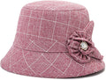 Glamorstar Cloche Hats for Women Vintage Bowler Hat Floral Fedora Bucket Hats